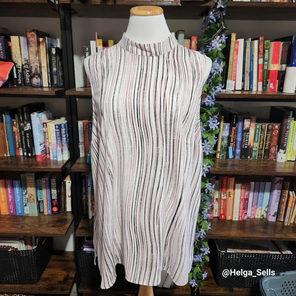 Apt.9 Pink and Purple Striped Sleeveless Blouse SZ XXL